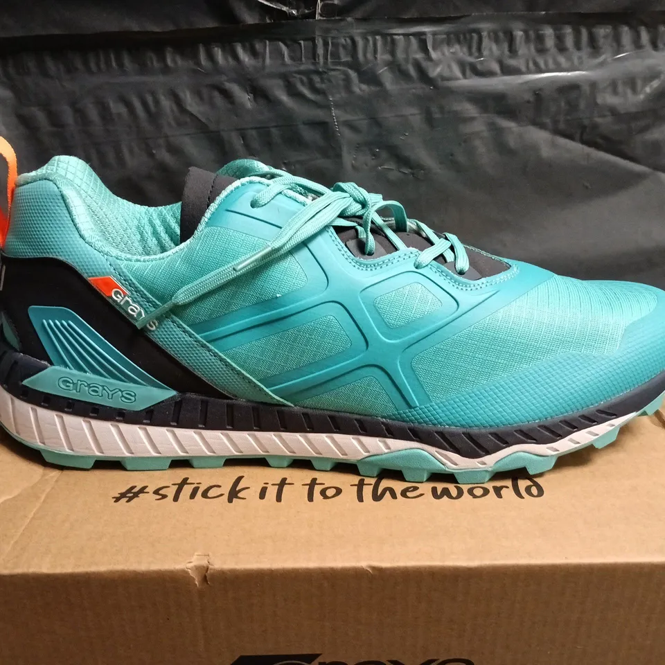 GRAYS RAID TRAINERS IN TEAL/NAVY - UK 12