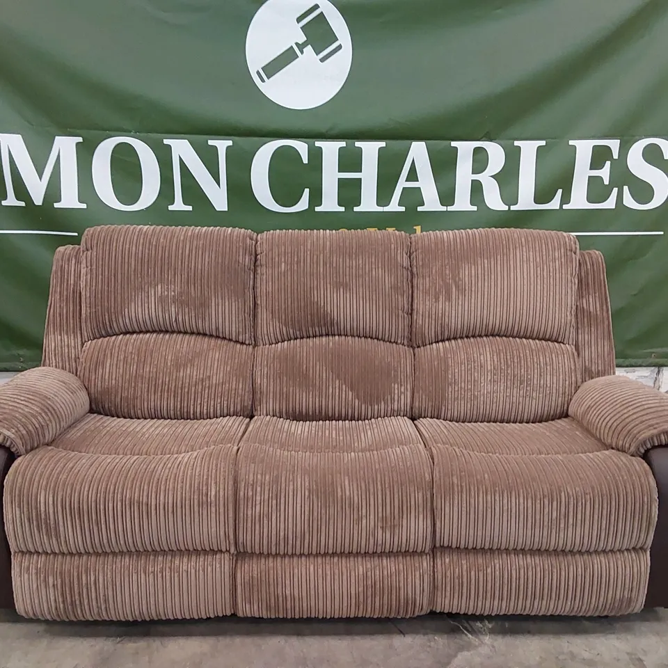 DESIGNER 3-SEATER RECLINER SOFA IN BROWN 