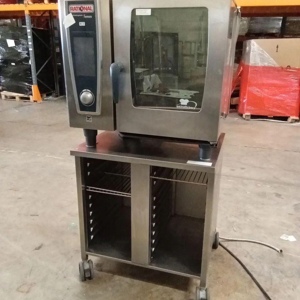 RATIONAL SCC WE61 COMMERCIAL COMBI OVEN ON MOBILE TROLLEY BASE