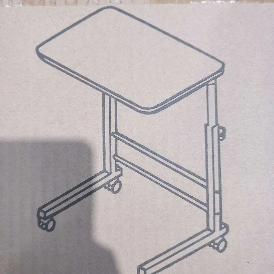 BOX OF FIVE BRAND NEW MOVABLE AND ADJUSTABLE HEIGHT TABLE WITH WHEELS IN BLACK COLOUR