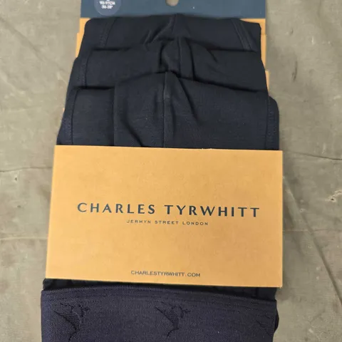 CHARLES TYRWHITT PACK OF 3 FRENCH BLUE STRETCH JERSEY TRUNKS - LARGE