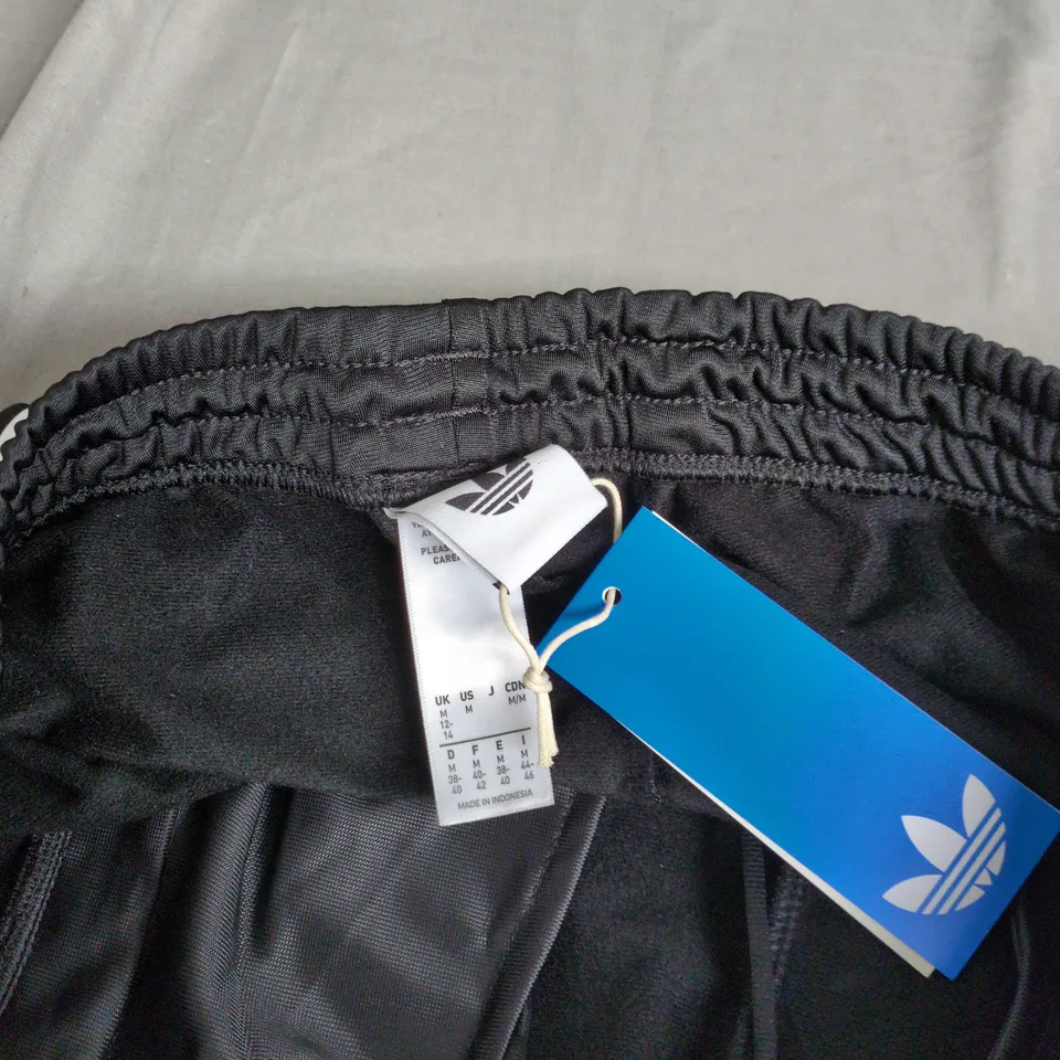 ADIDAS WOMEN'S BLACK TRACK PANTS WITH WHITE STRIPES, UK 12-14