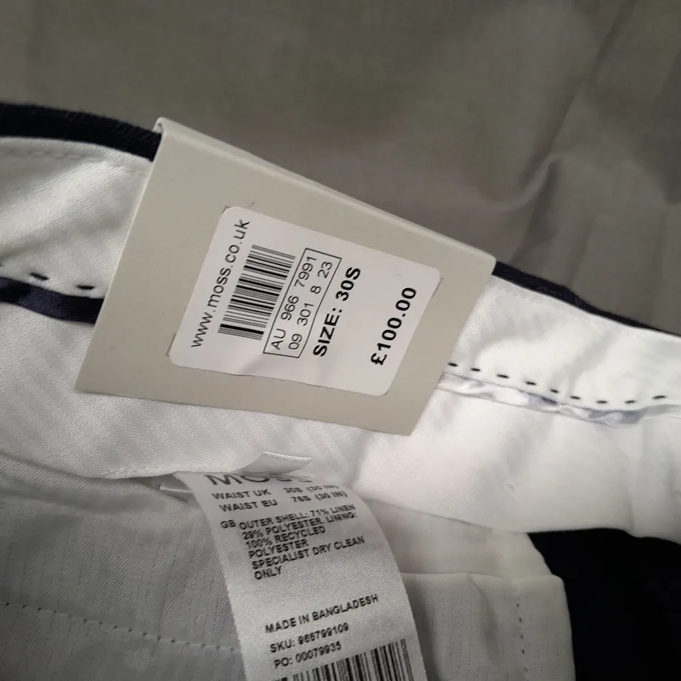 MOSS LONDON SLIM FIT BLUE TROUSERS - 30S