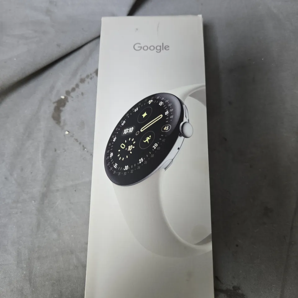 GOOGLE PIXEL WATCH 4 45MM WI‑FI SMARTWATCH – WHITE STRAP, BOXED