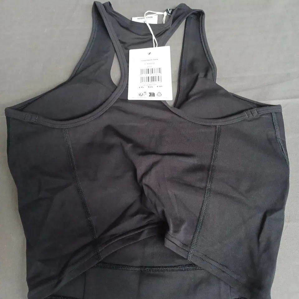 GYMSHARK CROP MESH TANK IN BLACK - S BODY FIT