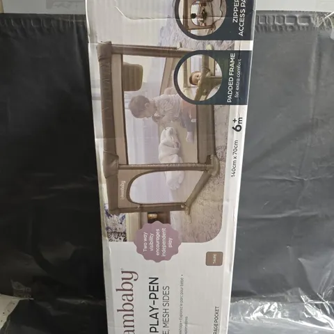 DREAMBABY EXPLORER PLAYPEN IN TAUPE – PADDED FRAME WITH MESH SIDES