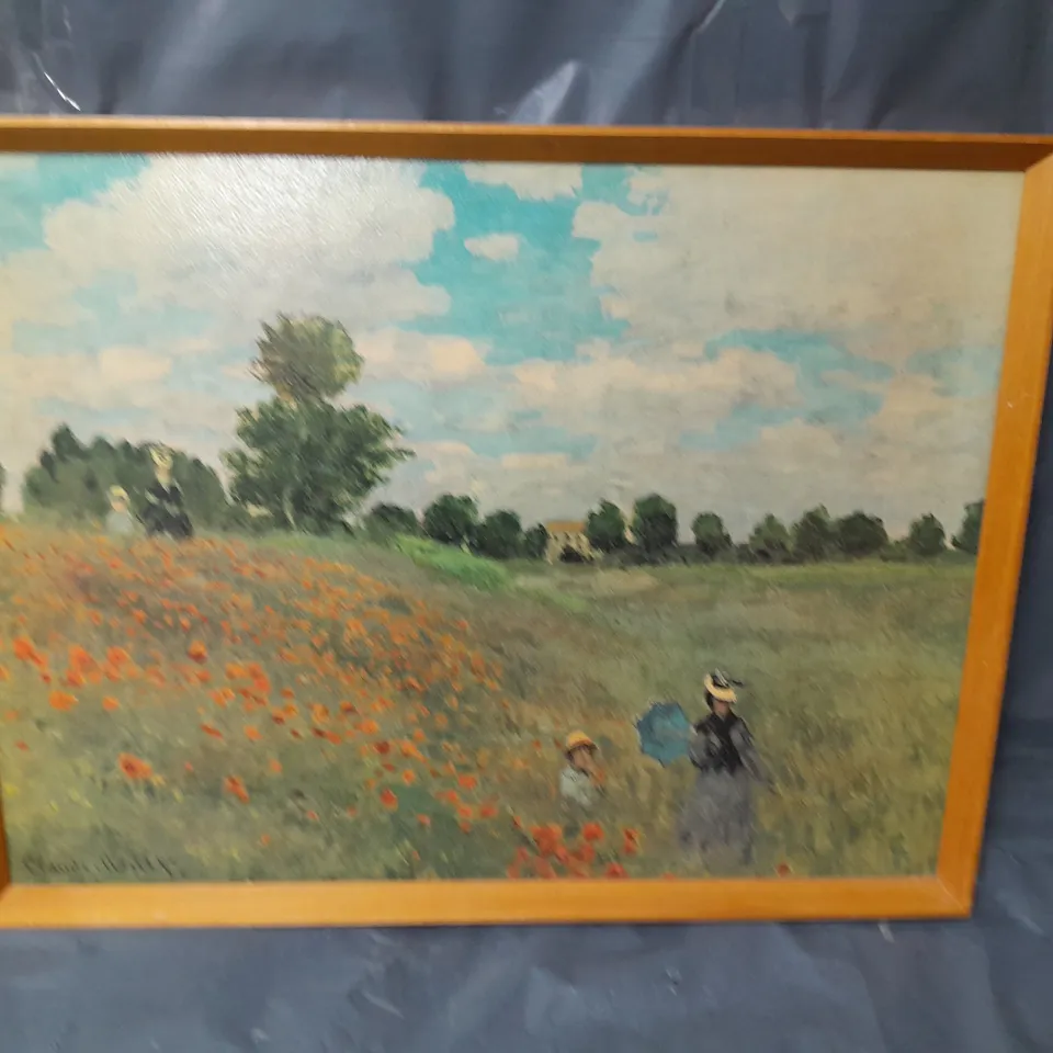 SIGNED CLAUDE MONET POPPIES POPPY FIELD PRINT - COLLECTION ONLY