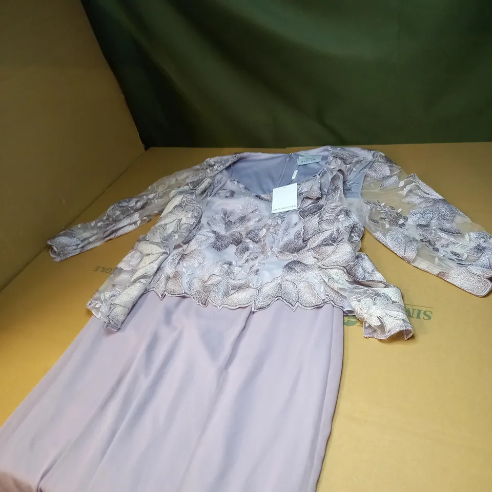WOMENS GINA BACCONI FLORAL PATTERNED DRESS SIZE 16