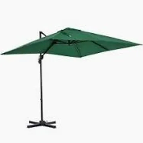 BOXED OUTSUNNY SQUARE UMBRELLA PARASOL W/360° ROTATION, 245LX245WX248H CM-GREEN