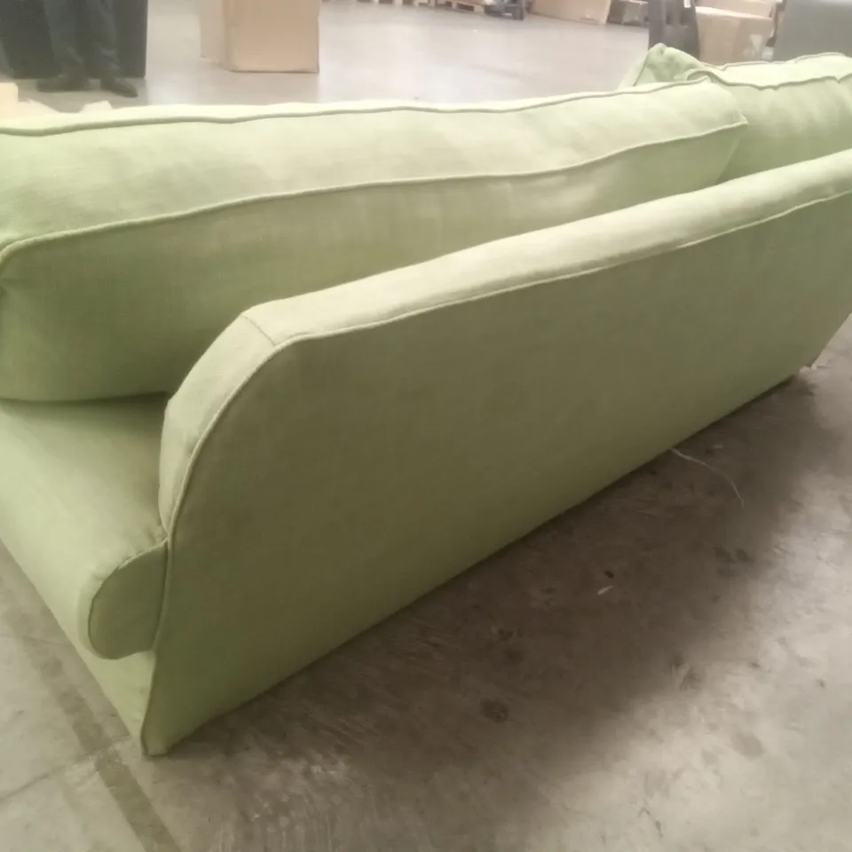 3 SEATER SOFA - GREEN FABRIC 