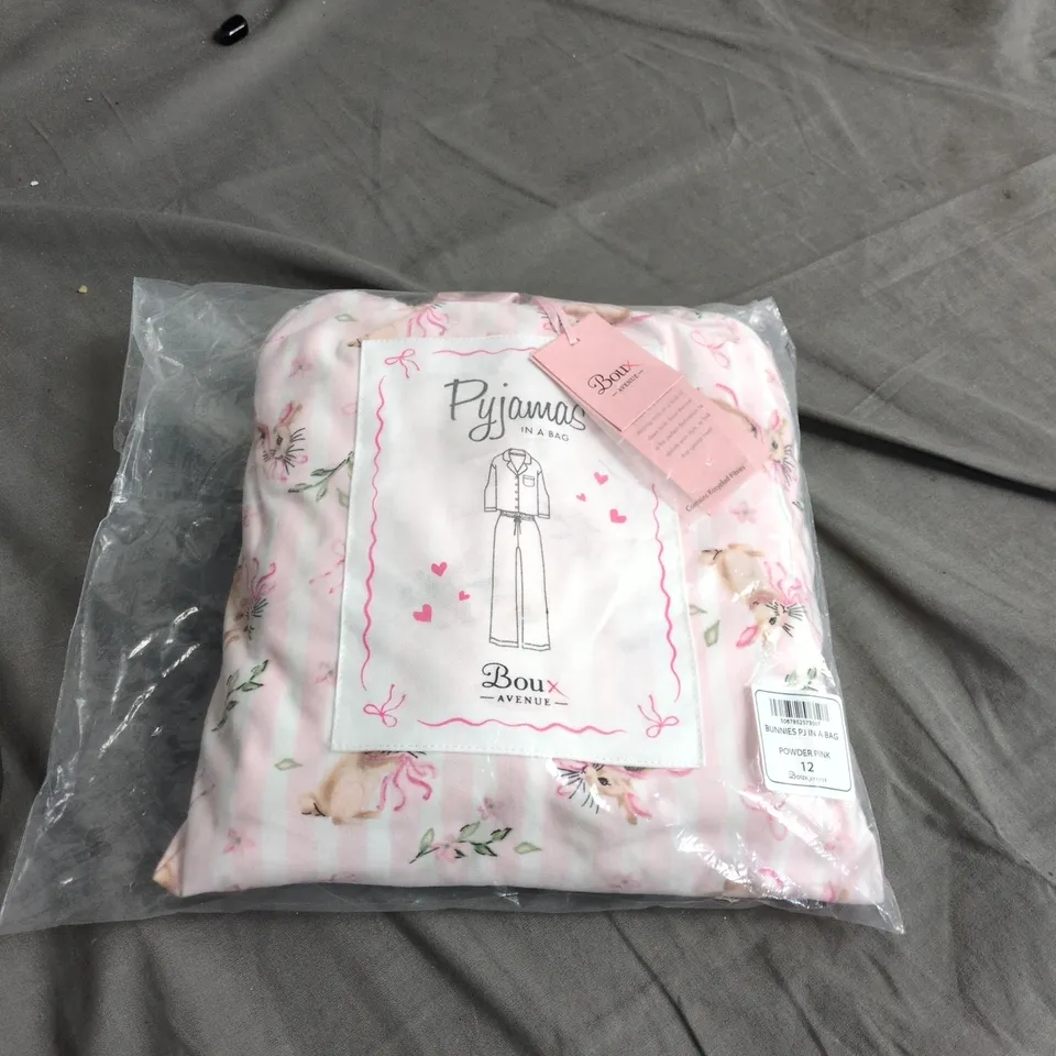 BOUX AVENUE PYJAMAS IN A BAG – POWDER PINK, UK SIZE 12