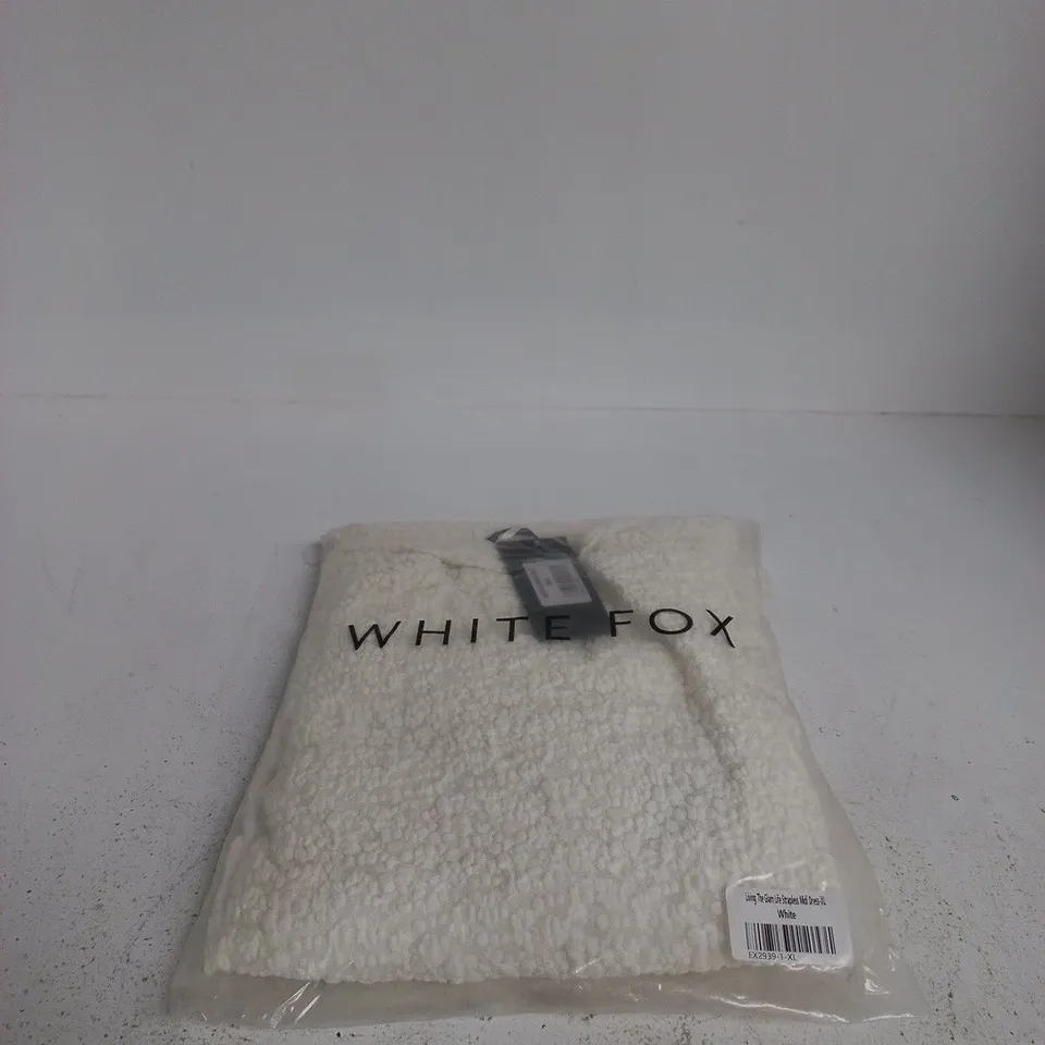 WHITE FOX LIVING THE GLAM LIFE STRAPLESS MIDI DRESS WHITE XL
