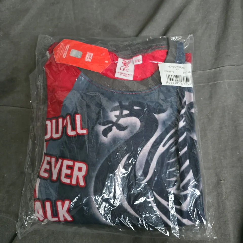 BAGGED LIVERPOOL OFFICIALLY LICENSED BOYS PJ SET IN GREY - 9-10YEARS