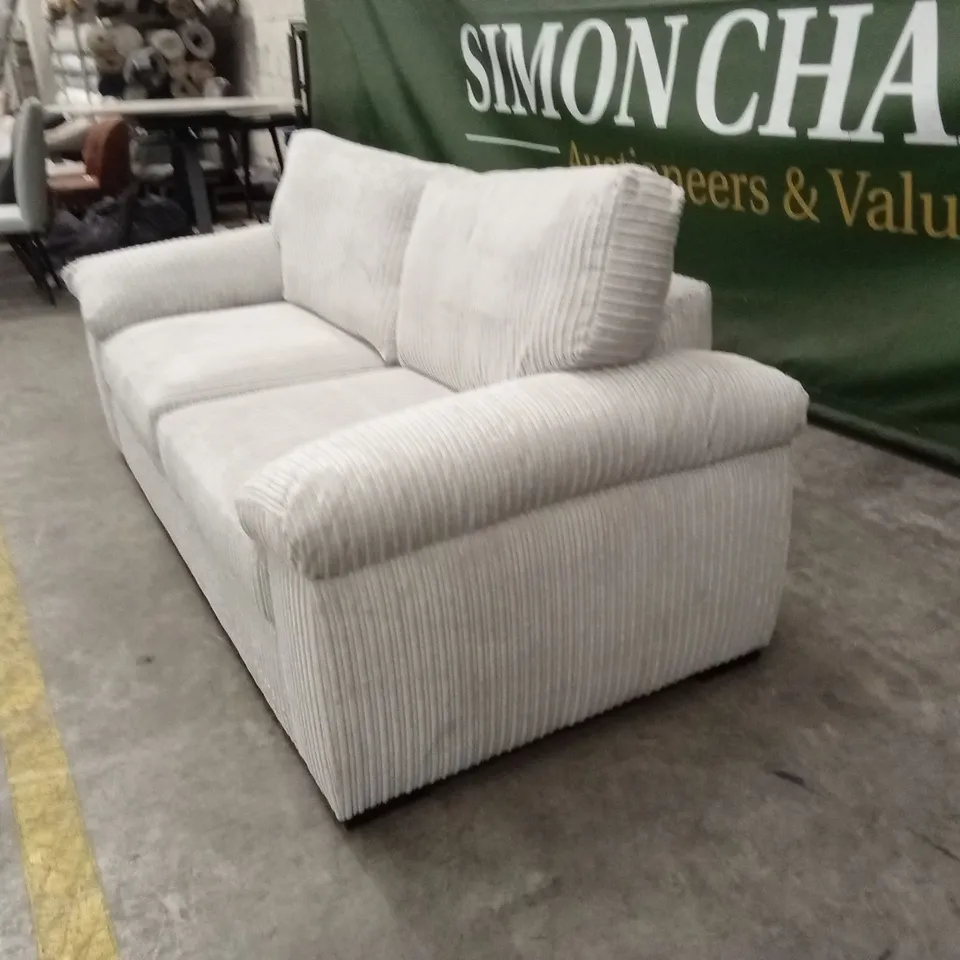 AMALFI STANDARD 3 SEATER BACK FABRIC SOFA - SILVER RRP £579