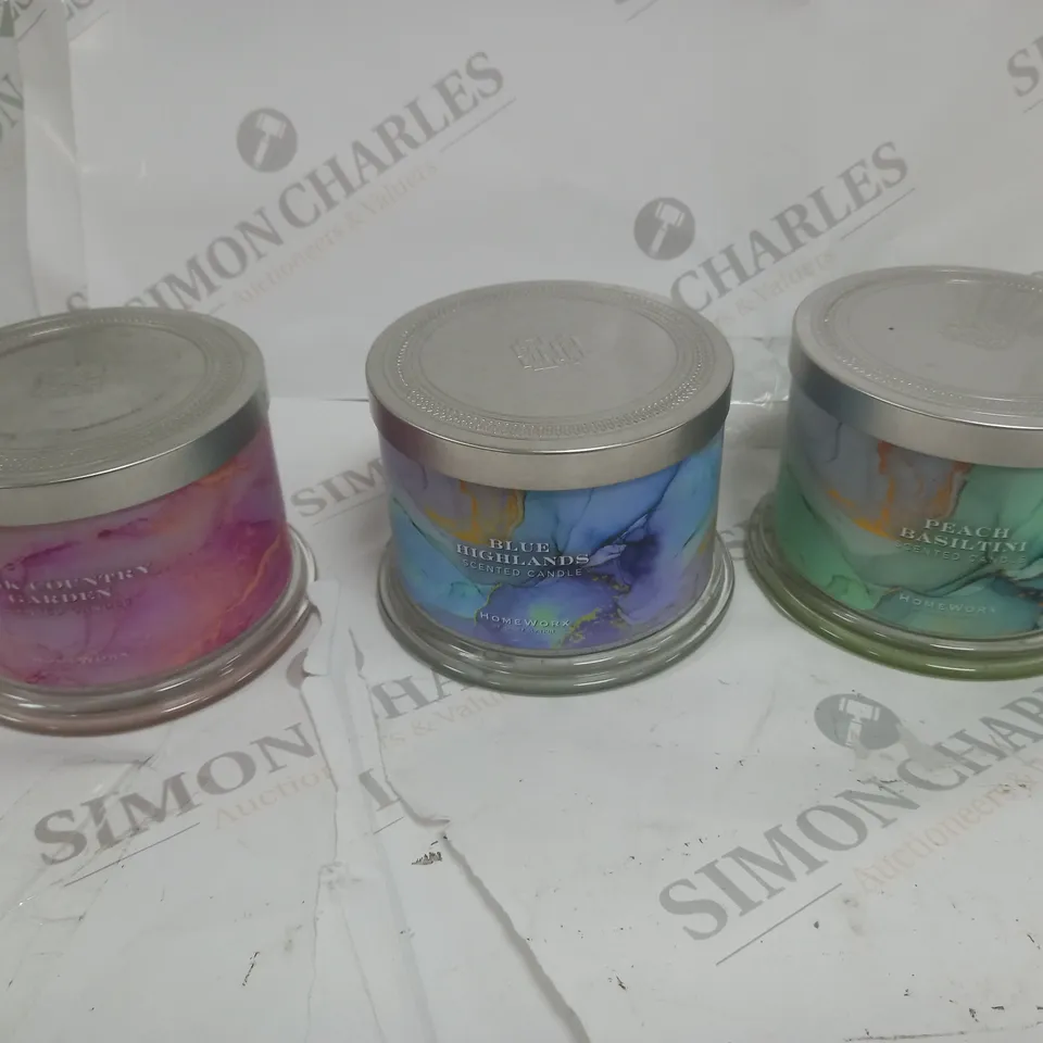 HOMEWORX BY HARRY SLATKIN SET OF HOME SANCTUARY 3 WICK CANDLES