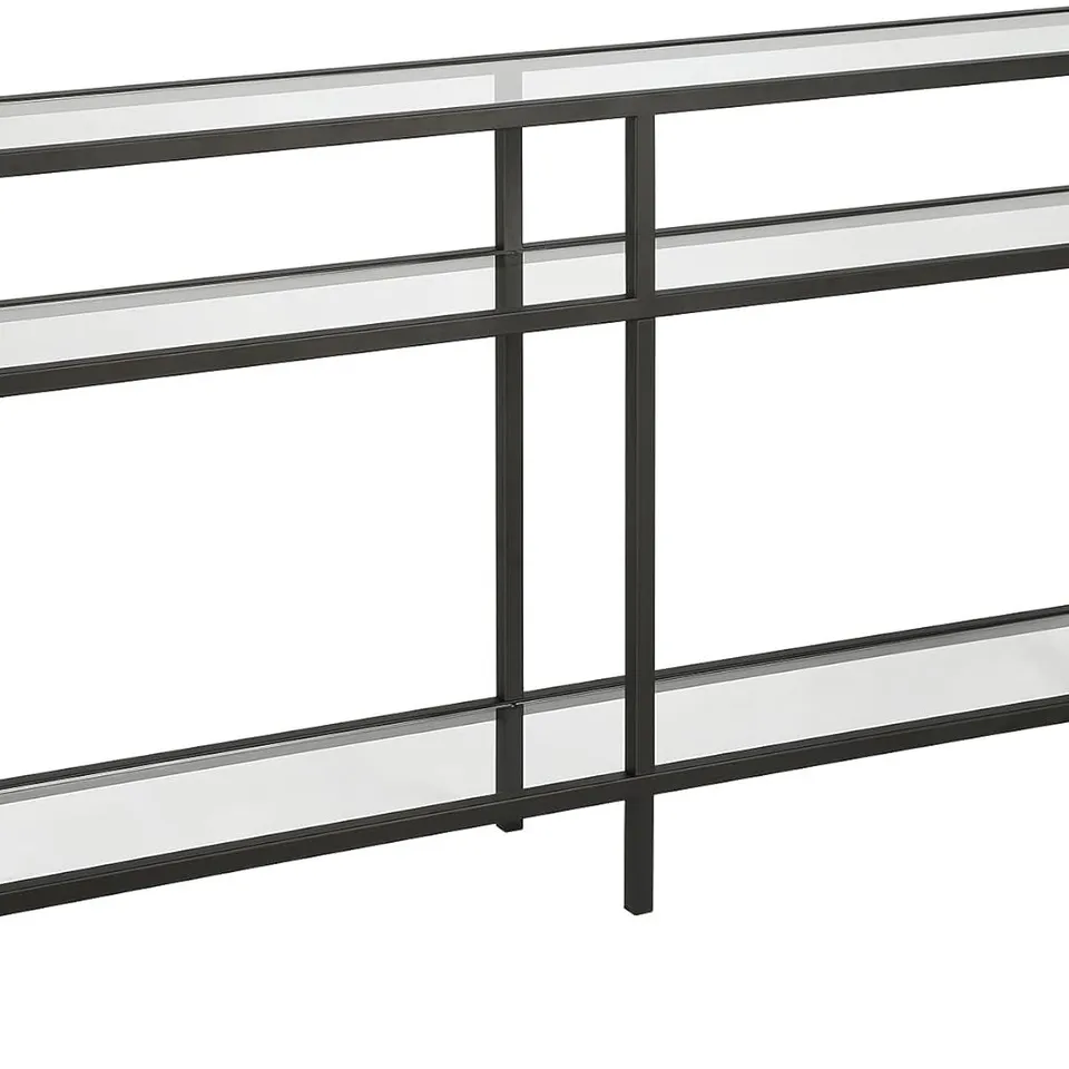BOXED HENN & HART 55" WIDE RECTANGULAR CONSOLE TABLE IN BLACKENED BRONZE (1 BOX)