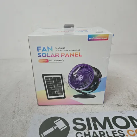 FAN SOLAR PANEL DESKTOP/WALL-MOUNTED FAN – MULTIFUNCTIONAL (BOXED)