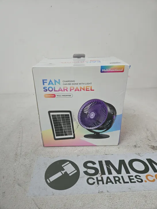 Lot 813: FAN SOLAR PANEL DESKTOP/WALL-MOUNTED FAN – MULTIFUNCTIONAL ...