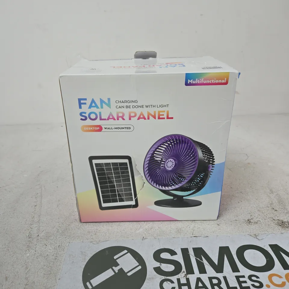 FAN SOLAR PANEL DESKTOP/WALL-MOUNTED FAN – MULTIFUNCTIONAL (BOXED)