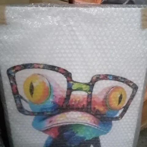 FROG IN GLASSES - WRAPPED CANVAS PRINT