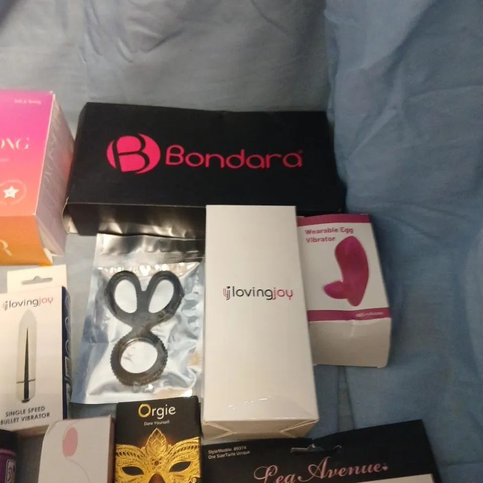 ADULT SEX TOY BUNDLE INCLUDING BONDARA, LOVINGJOY, ORGIE & LEG AVENUE ITEMS