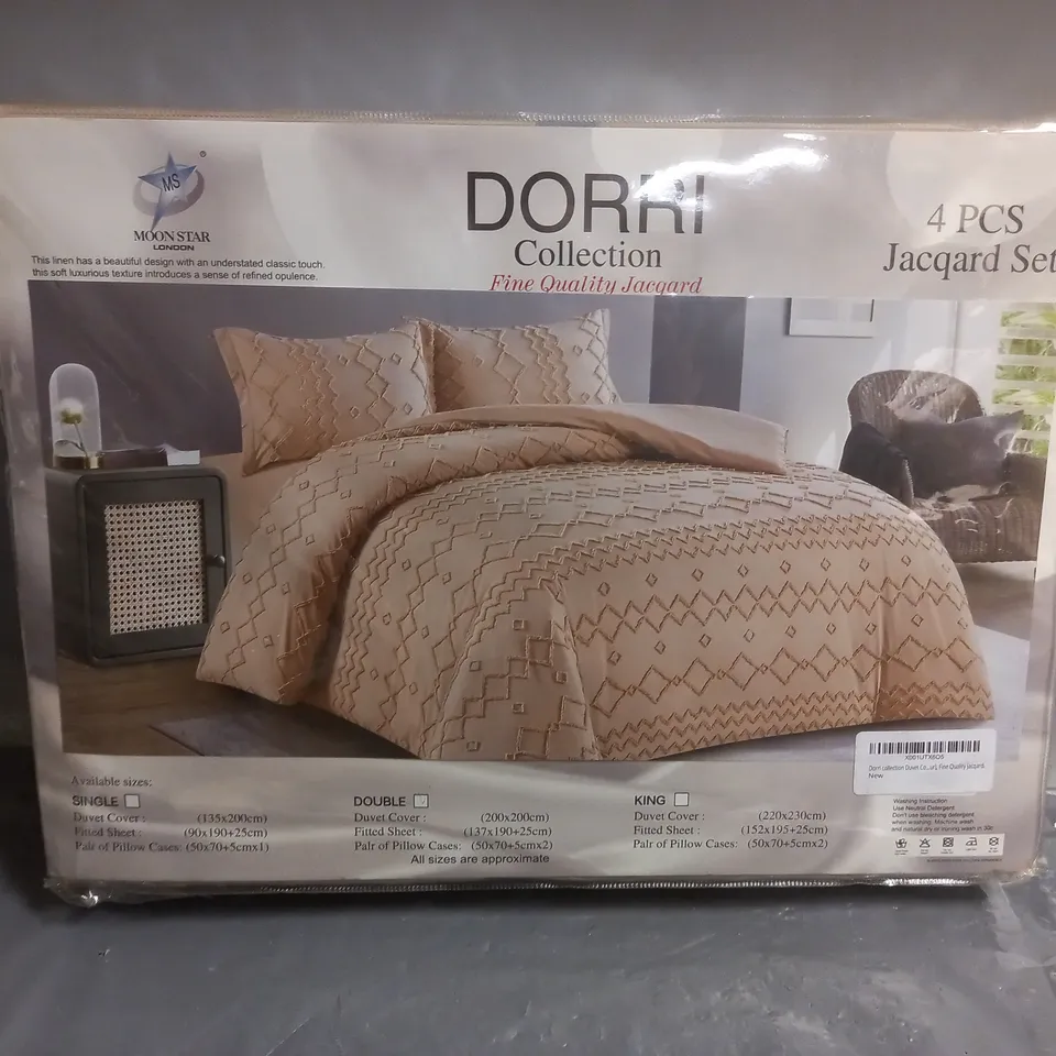 MOON STAR DORRI COLLECTION 4PCS JACQARD SET IN SAND - DOUBLE