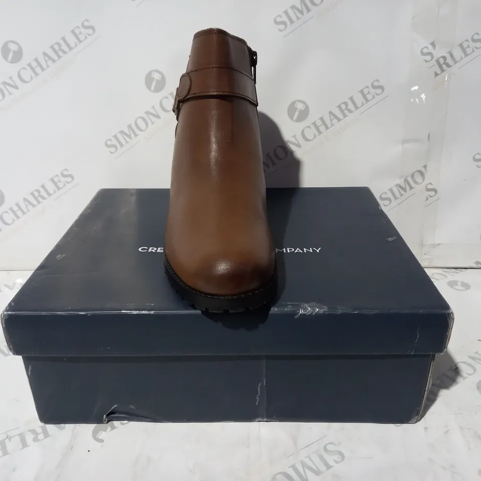 BOXED PAIR OF CREW CLOTHING COMPANY LUCY BOOTS IN CHOCOLATE EU SIZE 38