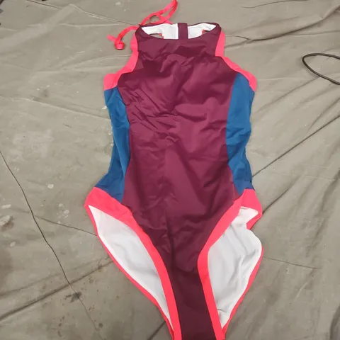 BODEN WOMEN'S ONE-PIECE SWIMSUIT β UK 10L LONG (US 6L) MAGENTA WITH BLUE PANELS