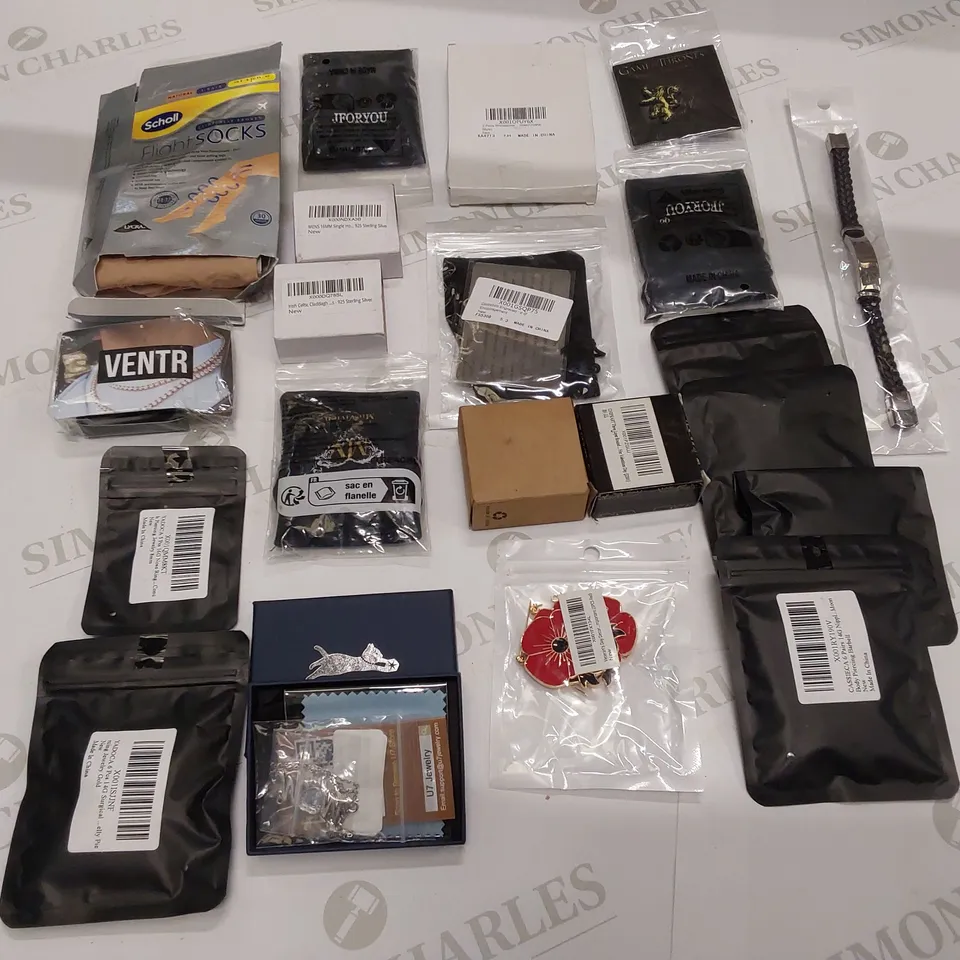 20 BRAND NEW ITEMS TO INCLUDE: LEST WE FORGET PIN, MENS BRACELET, BODY PEIRCING BARBELL