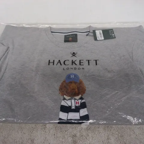 HACKETT LONDON HERITAGE HARRY CREW SWEATSHIRT β LIGHT GREY MARL β UK SIZE L
