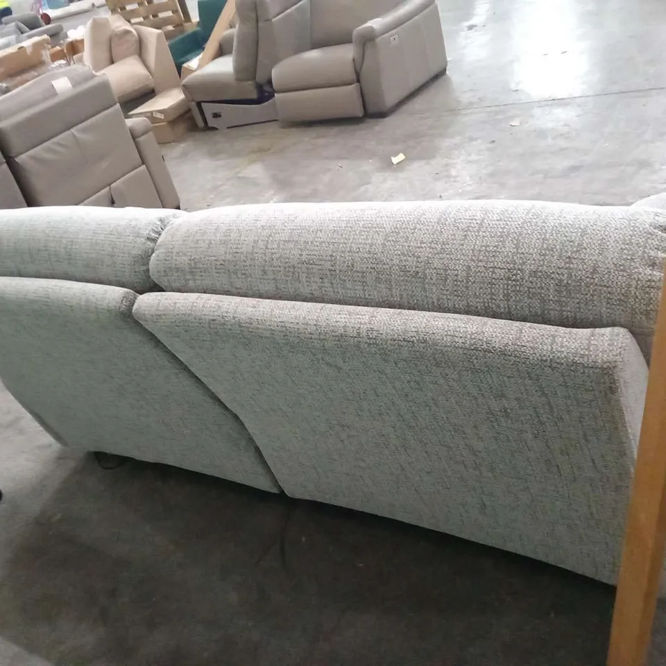 DESIGNER G PLAN STRATFORD HARBOUR SLATE FABRIC ELECTRIC RECLININNG THREE SEATER SOFA