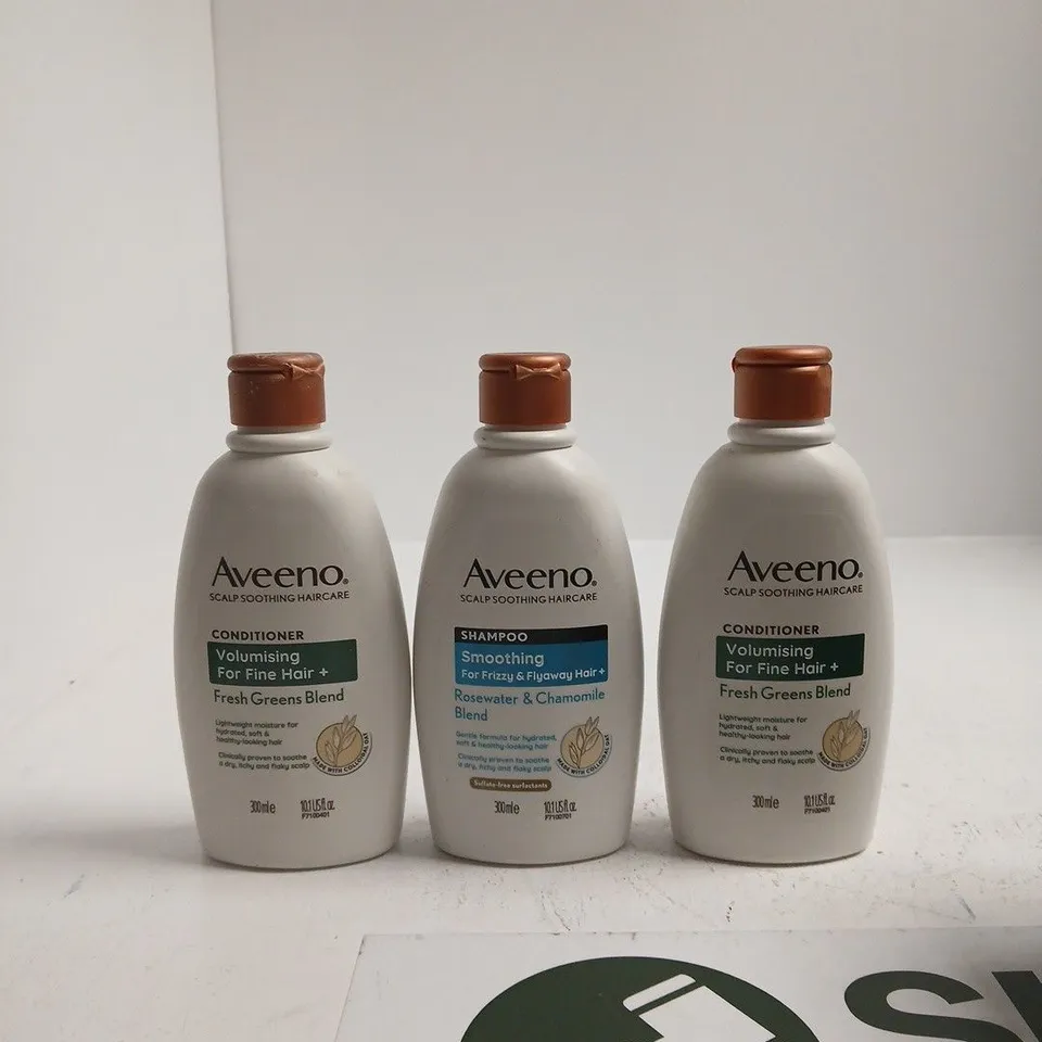 AVEENO SCALP SOOTHING HAIRCARE TRIO: SHAMPOO (30ML) + 2 X CONDITIONER (30ML EACH)
