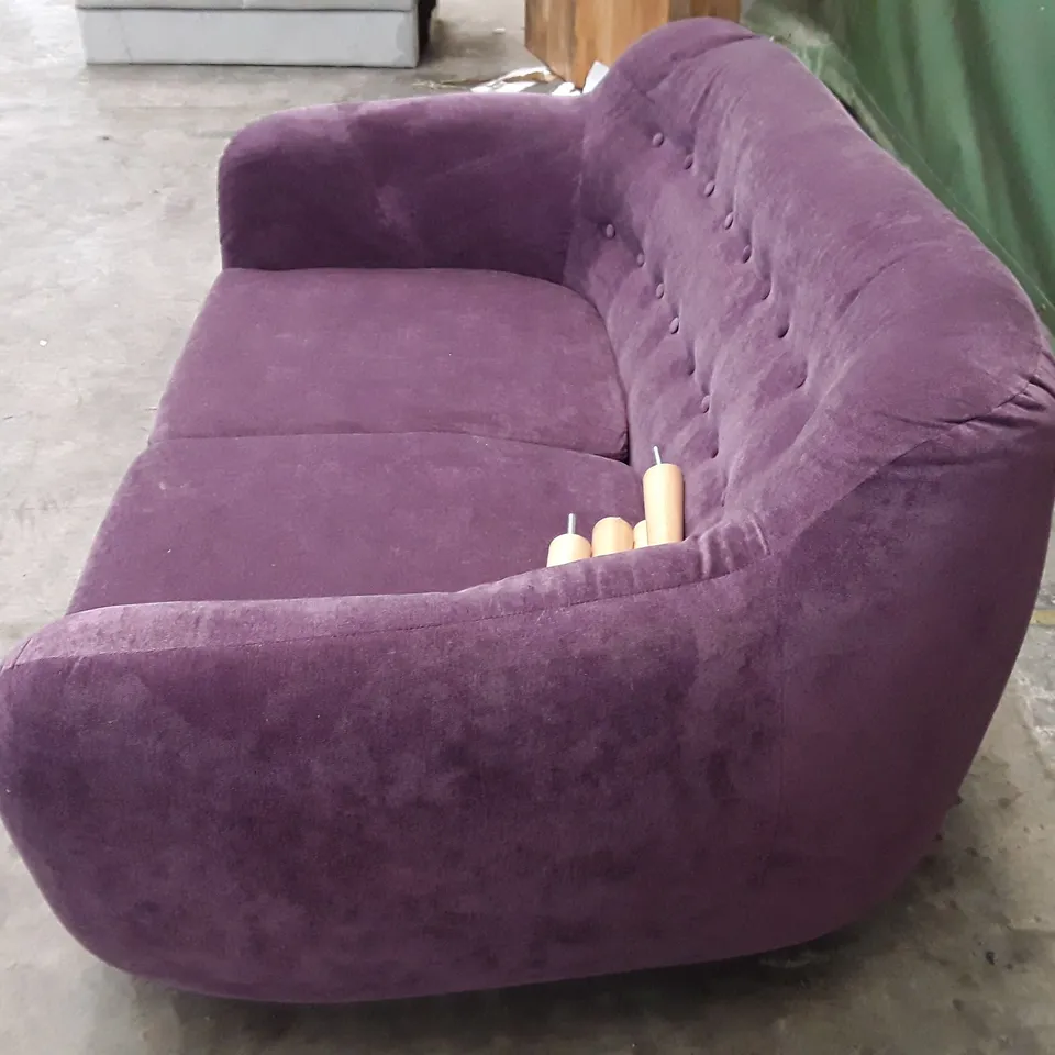 QUALITY DESIGNER MILLICENT 2 SEATER MADE TO ORDER 2 SEATER SOFA - PURPLE FABRIC
