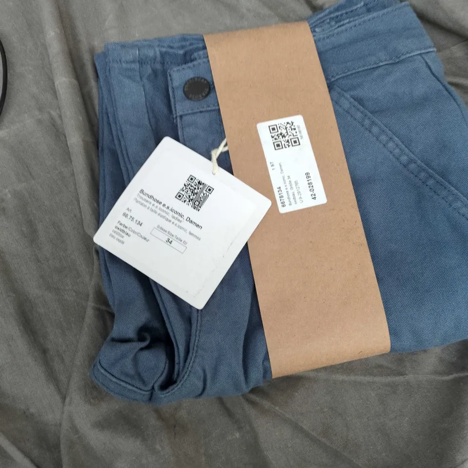 BLUE DENIM TROUSERS WITH PATCH – WOMEN'S 