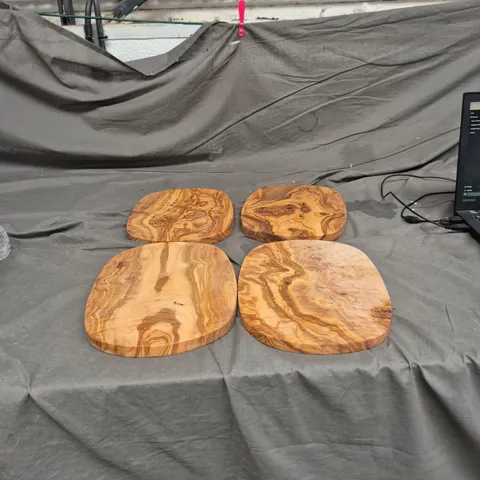OLIVE WOOD CUTTING/SERVING BOARDS SET OF 4