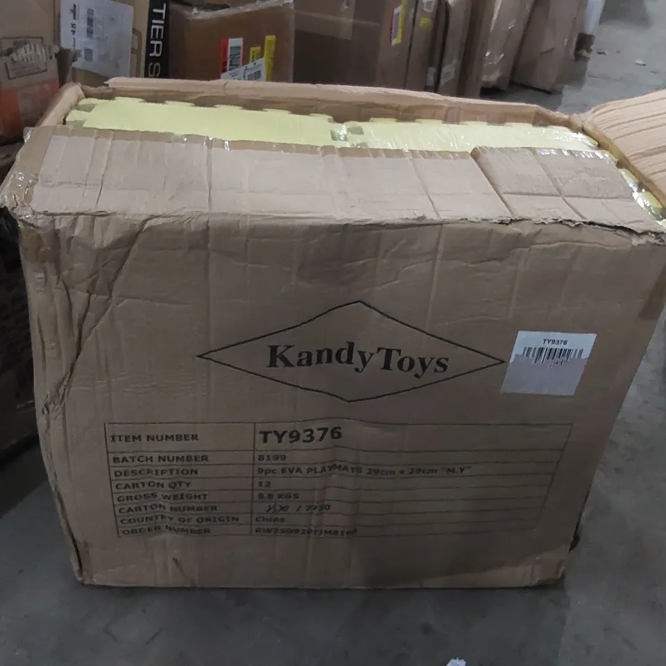 BOXED KANDYTOYS 9PC EVA PLAYMATS 29CM X 29CM