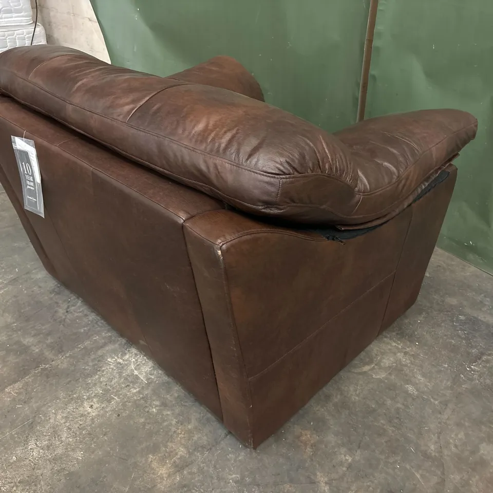 ALEXANDER & JAMES BROWN LEATHER ARMCHAIR 