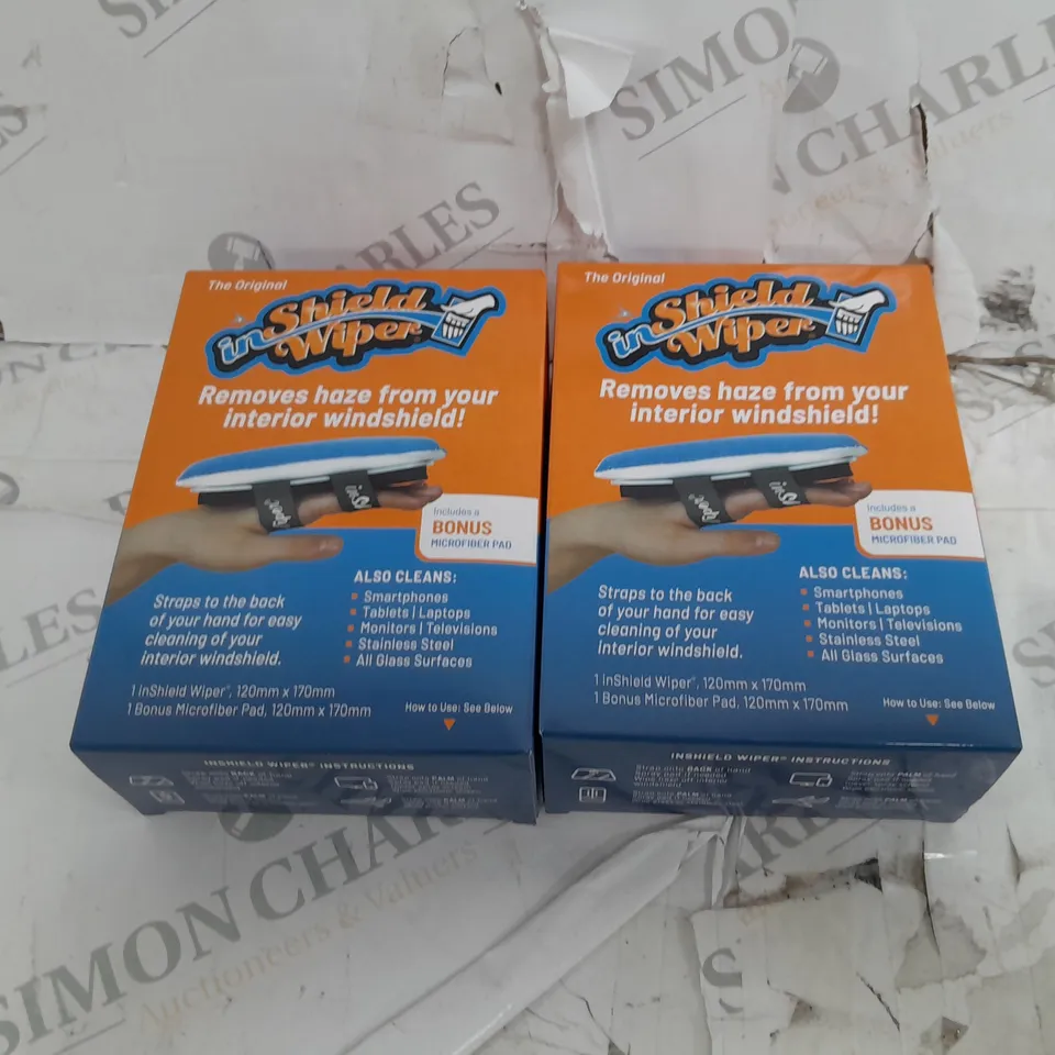 BOXED INSHIELD WIPER SET OF 2 MULTI-USE MICROFIBRE CLEANSERS