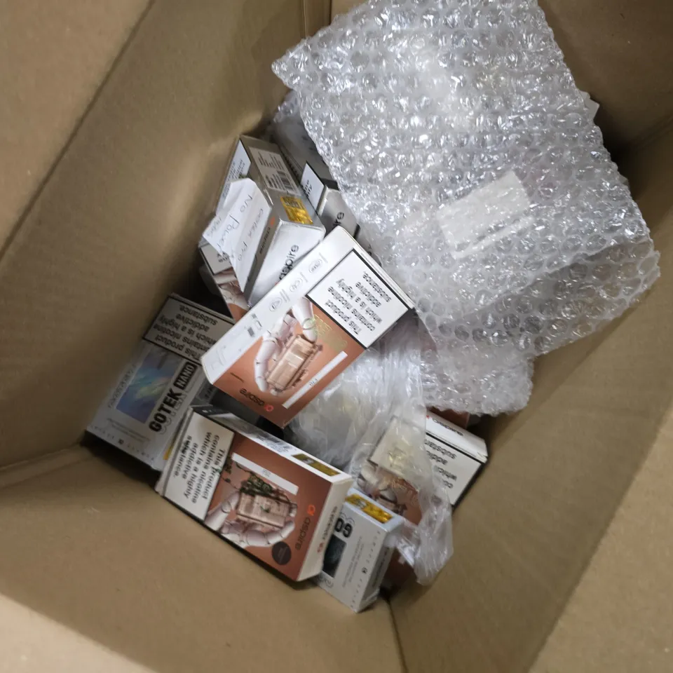 BOX OF APPROXIMATELY 18 ASSORTED E-CIGARETTES PRODUCTS TO INCLUDE - ASPIRE , INNOKIN 