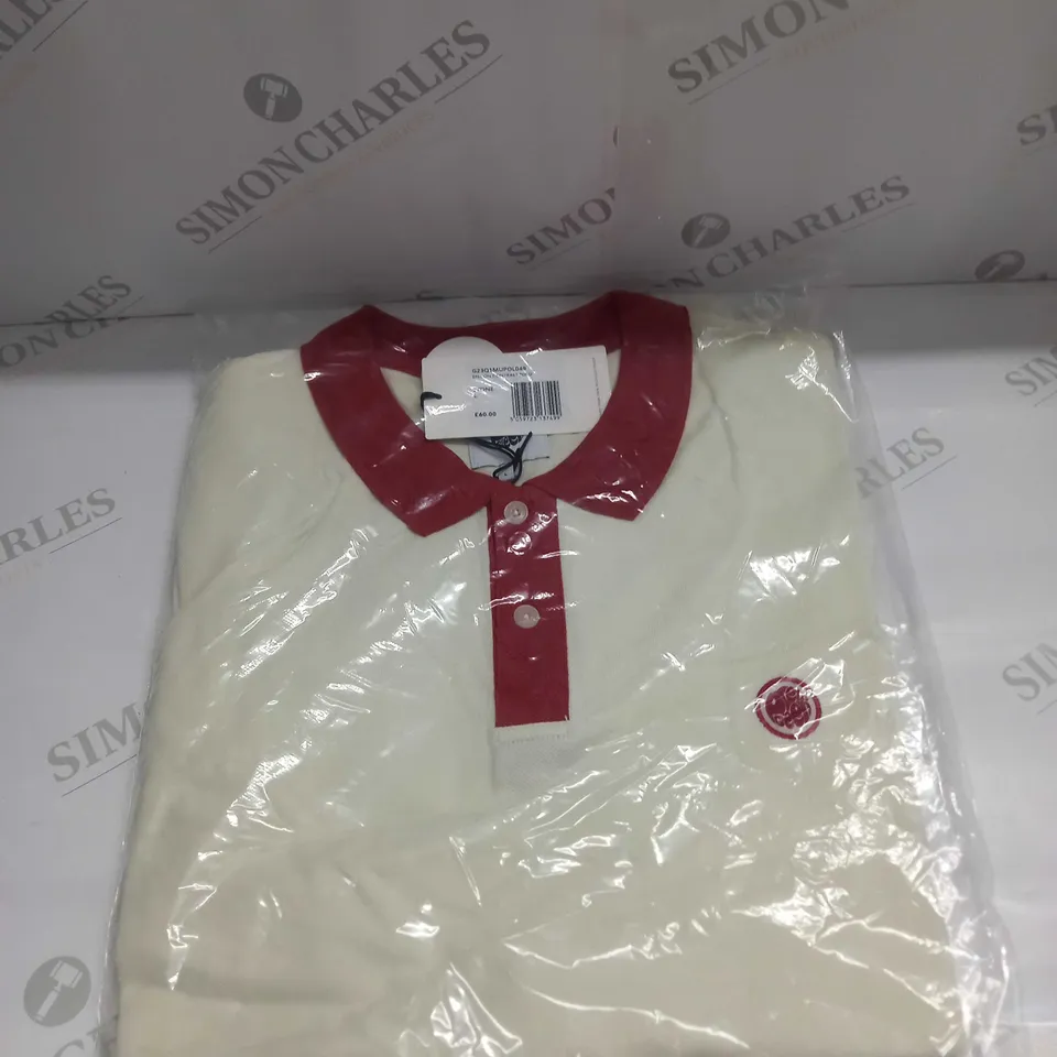 BAGGED PRETTY GREEN EPSILON CONTRAST POLO SHIRT SIZE L