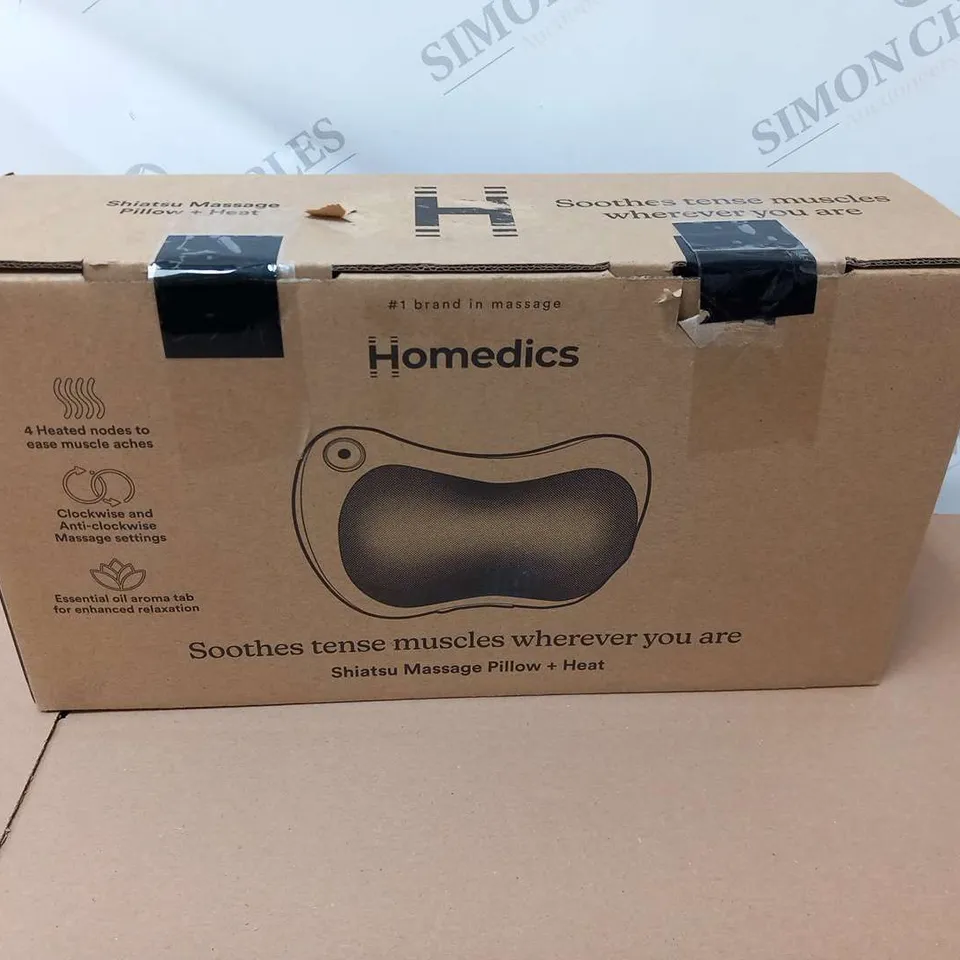 BOXED HOMEDICS SHIATSU MASSAGE PILLOW AND HEAT