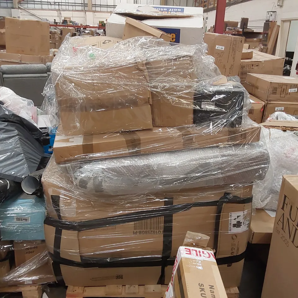 PALLET OF ASSORTED CONSUMER PRODUCTS/FURNITURE PARTS 