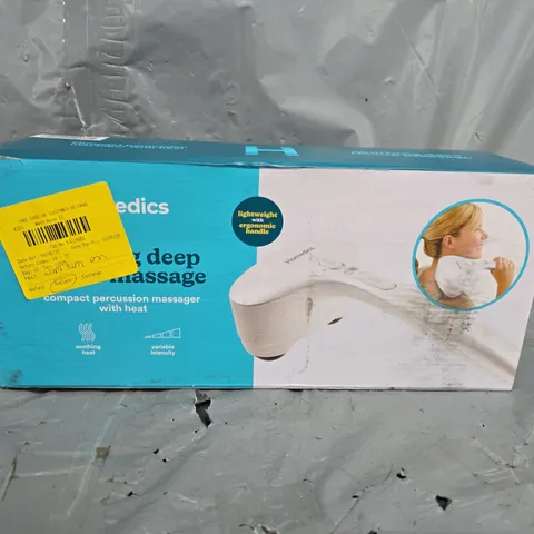 BOXED HOMEDICS COMPACT PERCUSSION MASSAGER WITH HEAT PA-MHA