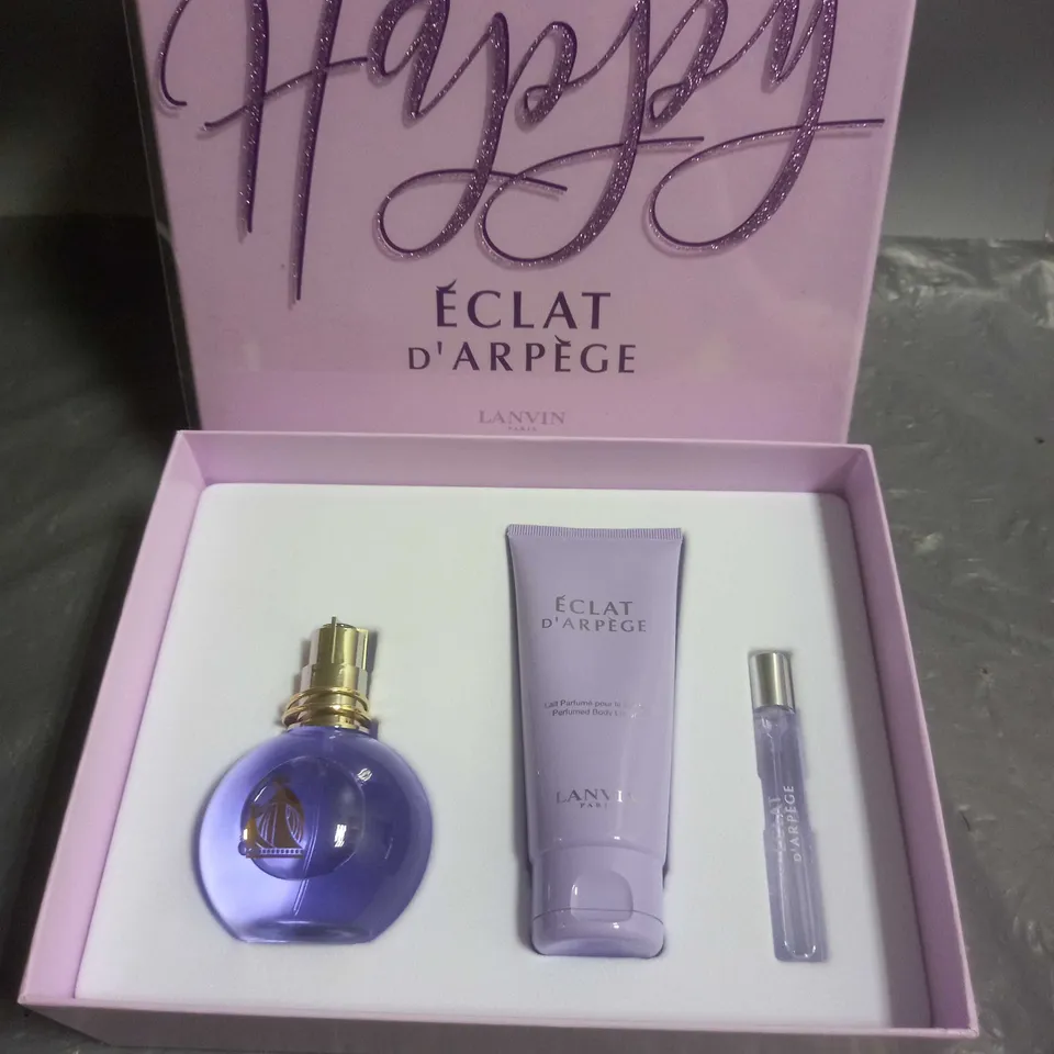 BOXED LANVIN HAPPY ECLAT D'ARPEGE EAU DE PARFUM AND BODY LOTION SET