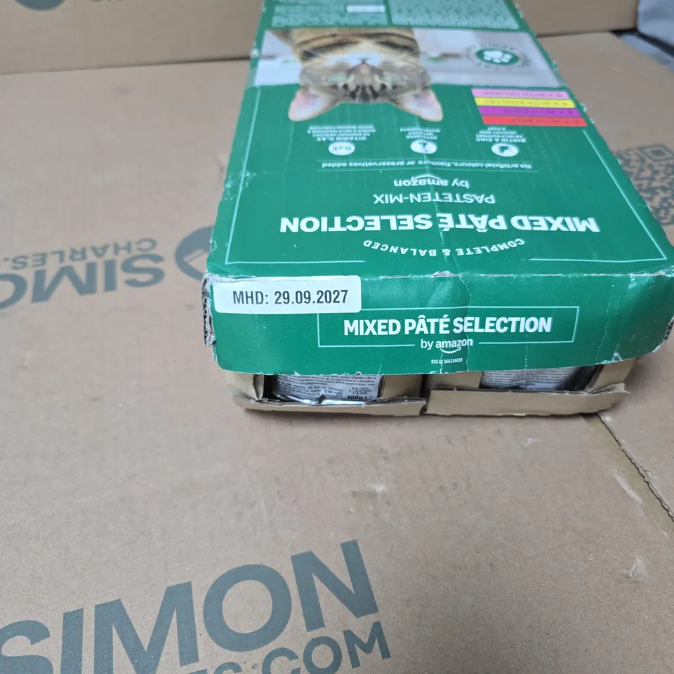 MIXED PATE SELECTION BEEF/GAME/POULTRY/SALMON BY AMAZON BOXED FOR CATS 32 X 100G