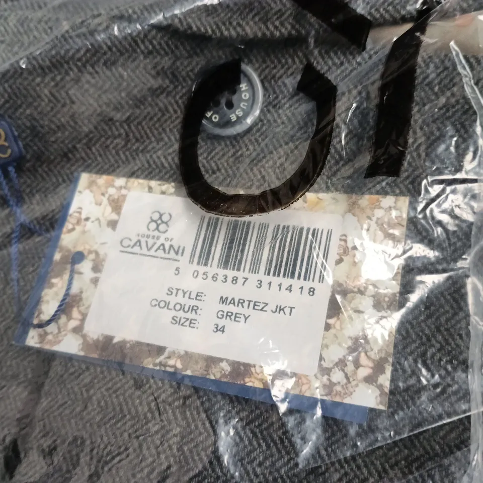 HOUSE OF CAVANI MARTEZ JKT – GREY, SIZE 34