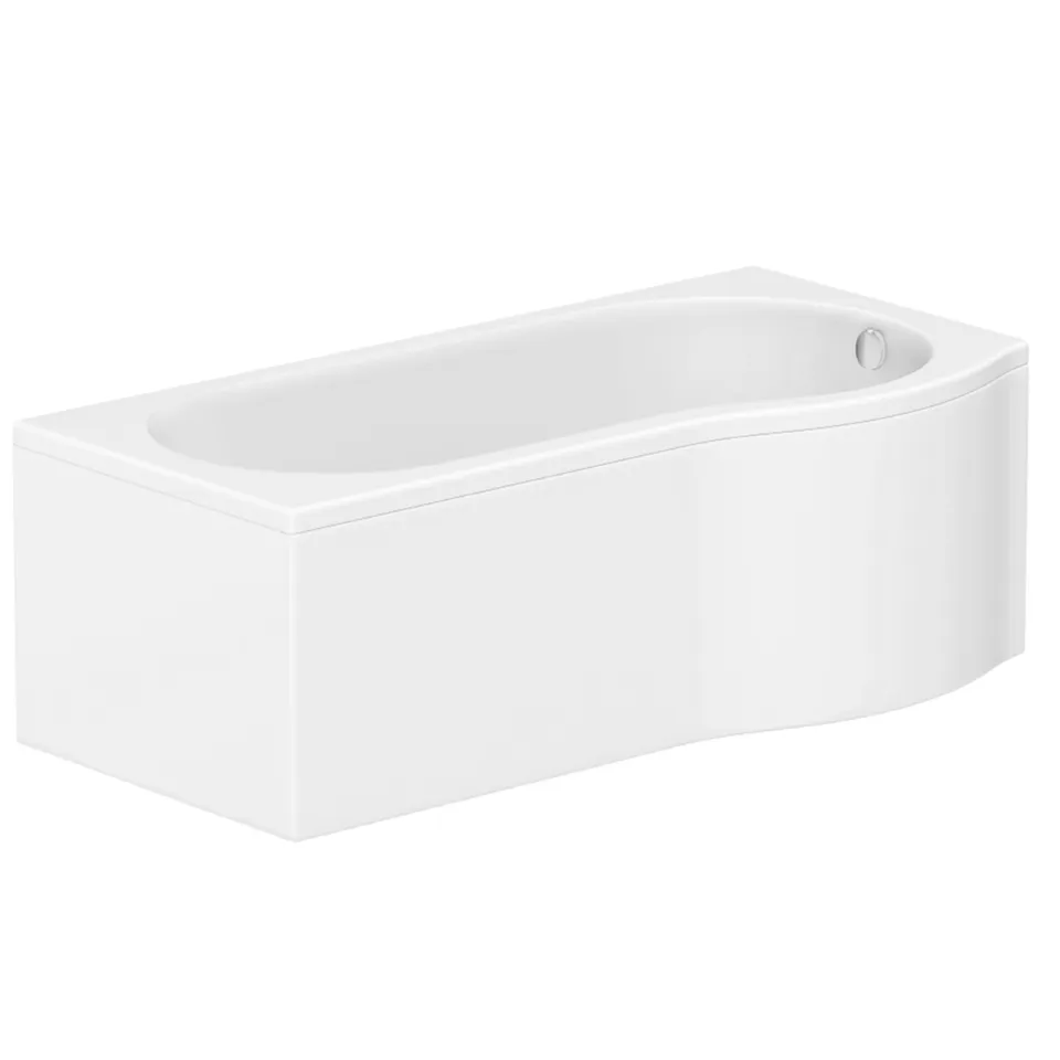 BOXED TROJAN 1700 X 850 P SHAPED SHOWER BATH RIGHT HAND 