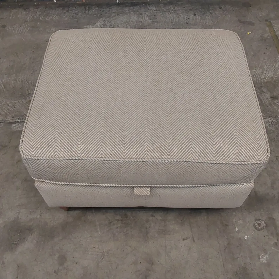 DESIGNER ZIGZAG FABRIC STORAGE OTTOMAN FOOTSTOOL