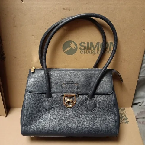PAUL COSTELLOE DRESSAGE LEATHER GYMKHANA STIRRUP TOTE - NAVY