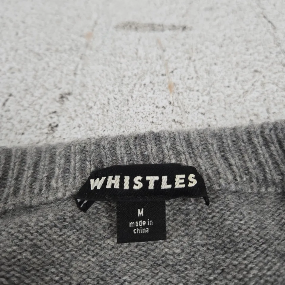 WHISTLES GREY RIBBED KNIT JUMPER – SIZE M